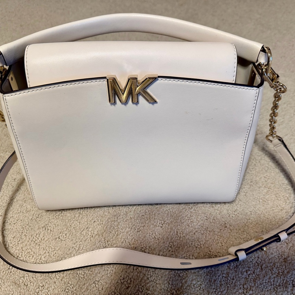 Michael Kors Cream Crossbody Bag with Gold Accents- Karlie Bag